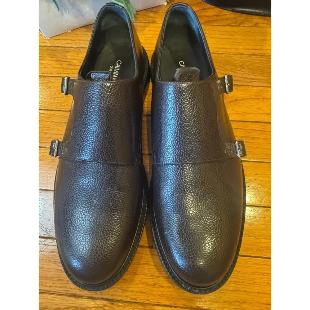 CALVIN KLEIN 205W39NYC Brown Leather Double Monk Strap LoafeR 44/10 (mens 710 - Picture 9 of 9